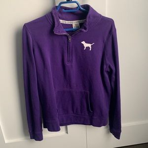 PINK Purple Dog 1/4 Zip Sweater Hoodie - Victoria's Secret